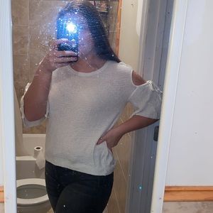 Express Cream Knit Sweater